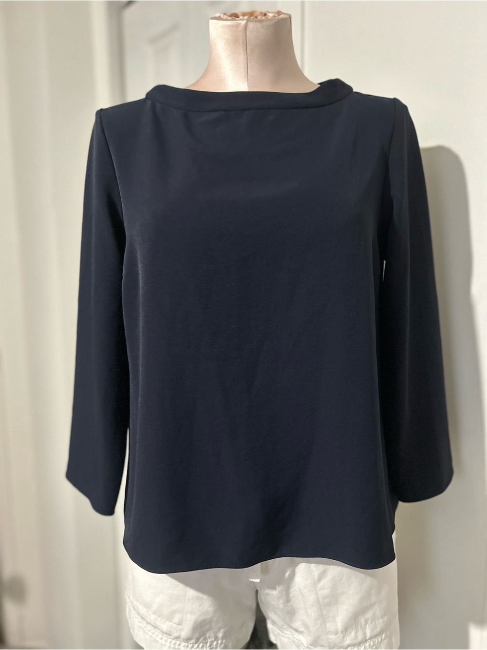 Uniqlo Navy Long-Sleeve Boatneck Top size S